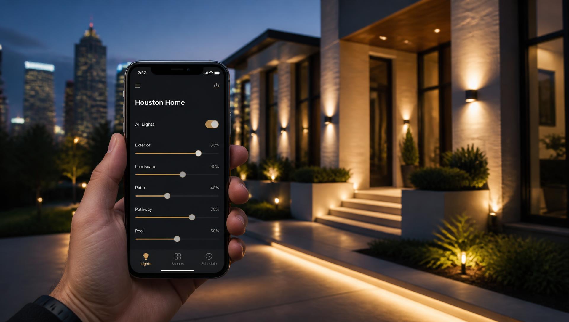 Smartphone control for TridentPro Lighting RGBWW permanent lighting