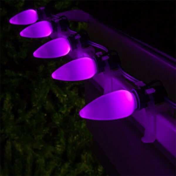 TridentPro Lighting LED Purple Smooth C9 Polycarbonate Replacement Bulbs