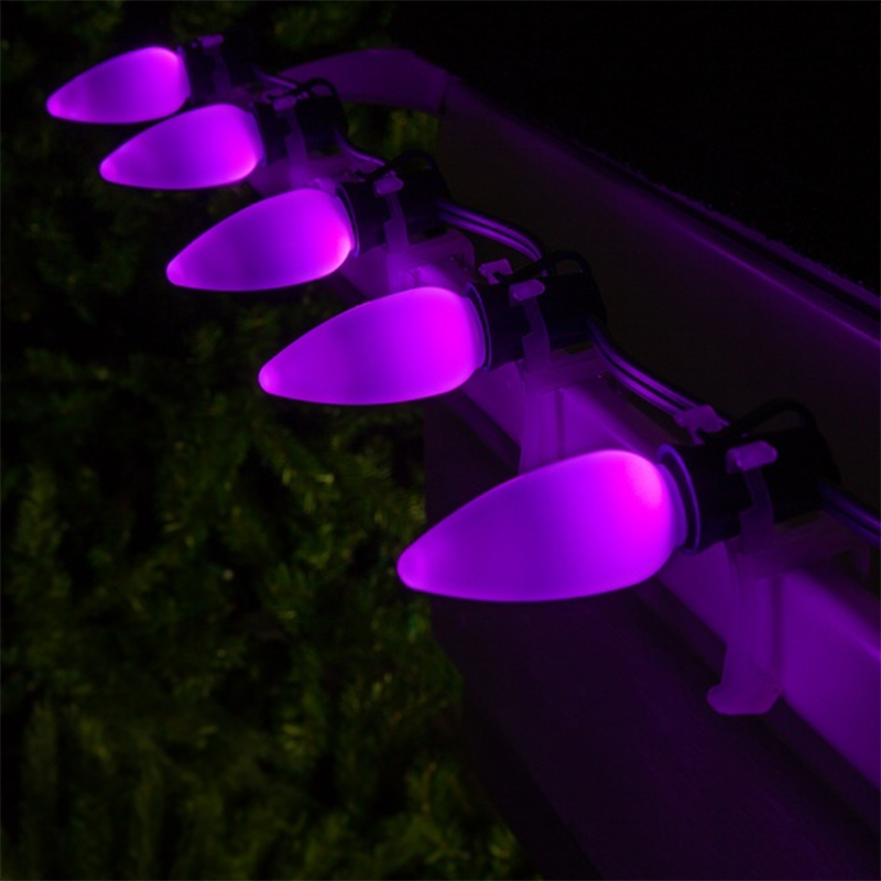 TridentPro Lighting LED Purple Smooth C9 Polycarbonate Replacement Bulbs
