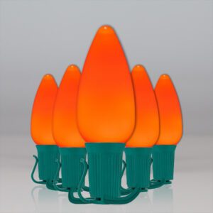 TridentPro Lighting LED Halloween Orange Smooth C9 Polycarbonate Replacement Bulbs