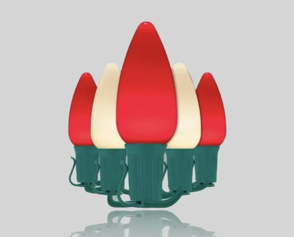 TridentPro Lighting LED Red/Warm White Smooth C9 (50 Bulbs)