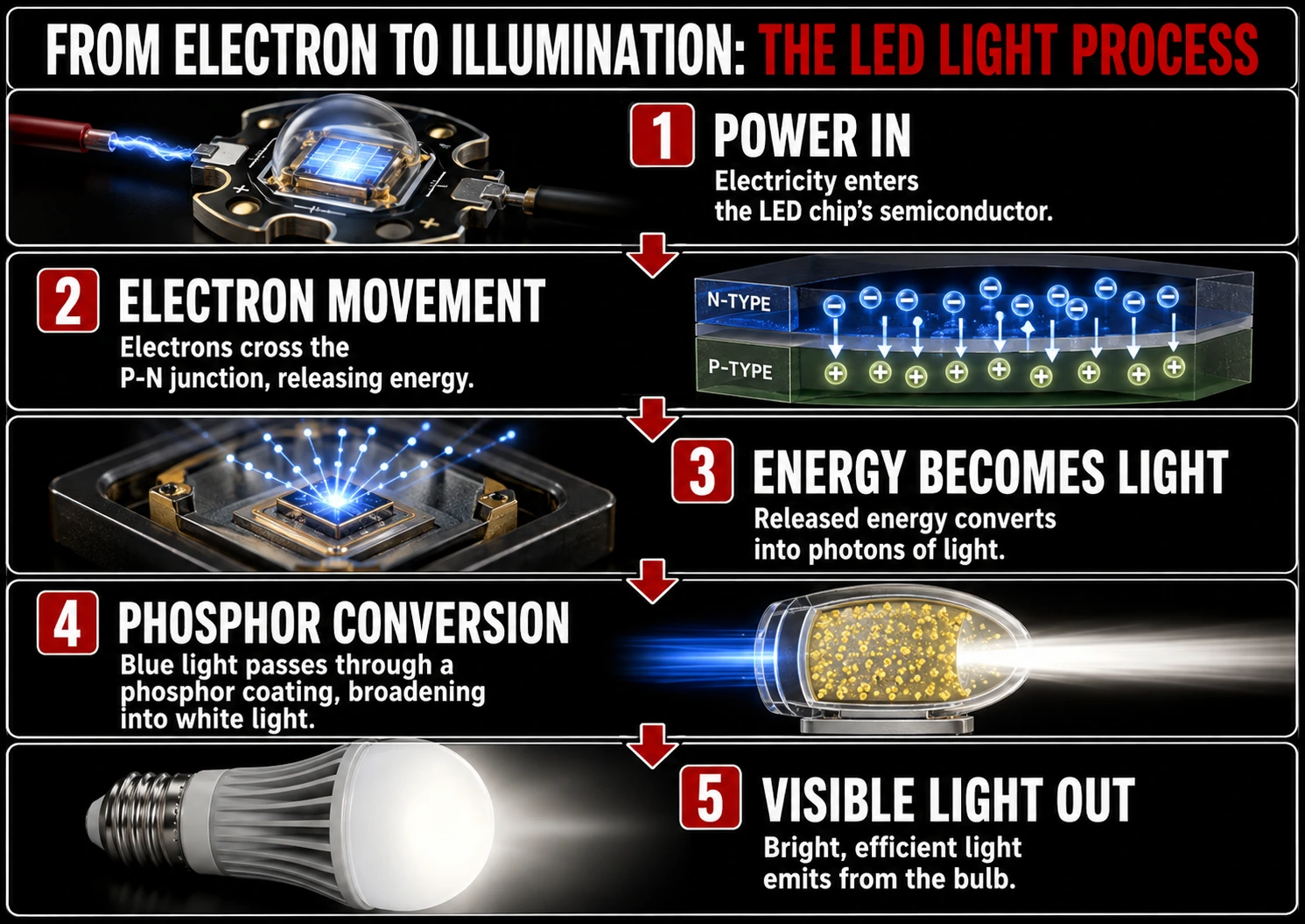 from electron to illumination- the led light process